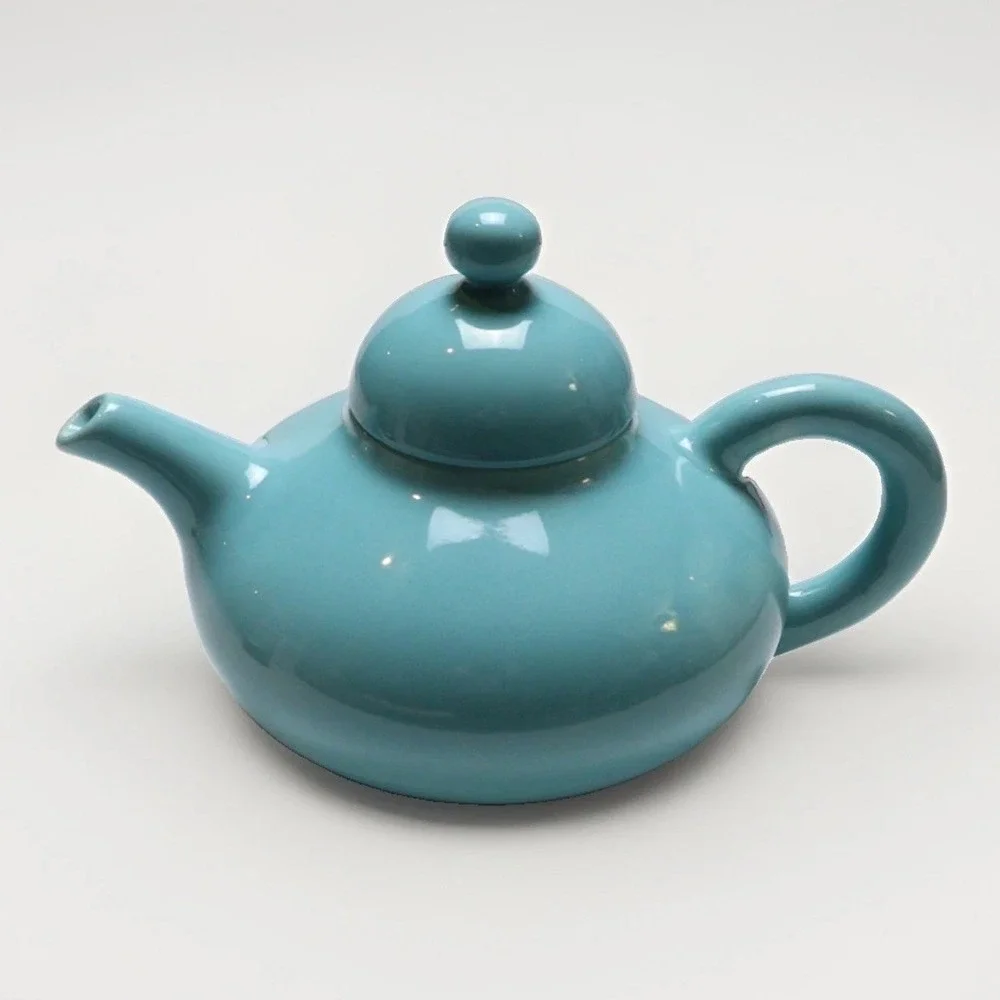 VTG Franciscan Ware El Patio Blue Ceramic Teapot w/Lid 1930's Stamped